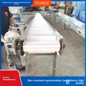 塑料炼板输送机定制挡板食品流水线pp耐高温尼龙爬坡上料传送带