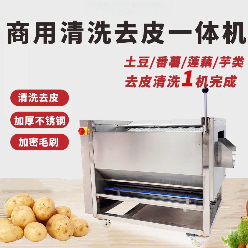 现货全自动头刷山去皮机MAGA-102去泥清洗备土豆胡萝卜毛去皮芋清