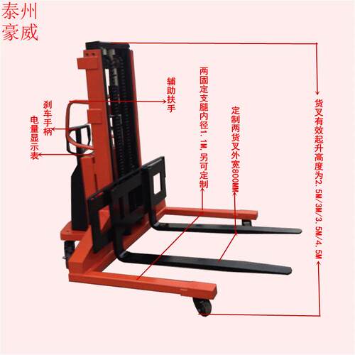 供应叉宽1M1.2M1.5M电动叉车堆高车 托盘装卸车 充电式液压升高机