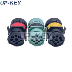 适用于德驰康明斯9Pin连接器公转母J1939卡车转接头J1708转接头