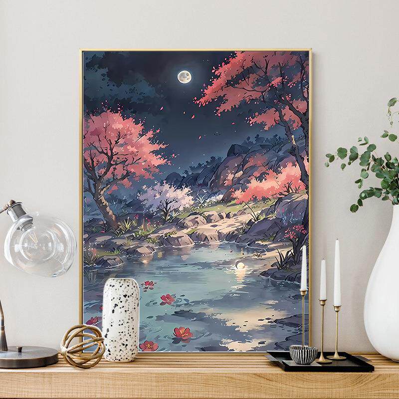 绯红之夜钻石画新款客厅砖石点贴画手工高级感十字绣