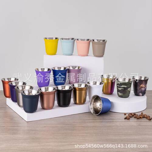 304 Double Layer Stainless Steel Coffee Cup 51-100ML Insulat