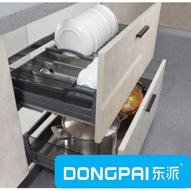 东派拉篮304 不锈钢拉篮玻璃钢抽屉式多功能碗碟厨房厨柜拉篮厂家