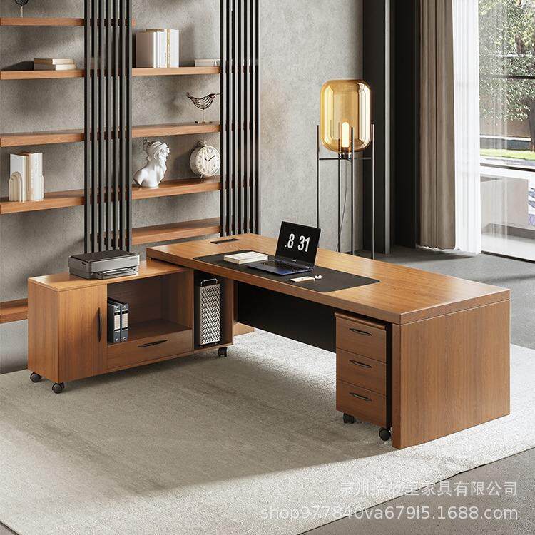 简约现代实木办公桌loft铁艺办公室老板桌总裁桌工业风创意电脑桌