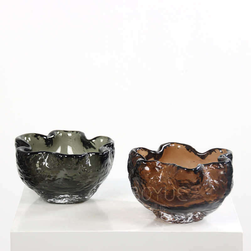 简约棕色灰色手工琉璃果盘中式茶室售楼处客厅玄关花艺桌面软装品,家居饰品,装饰摆件,淘宝优惠券,粉丝福利购,淘宝优惠卷