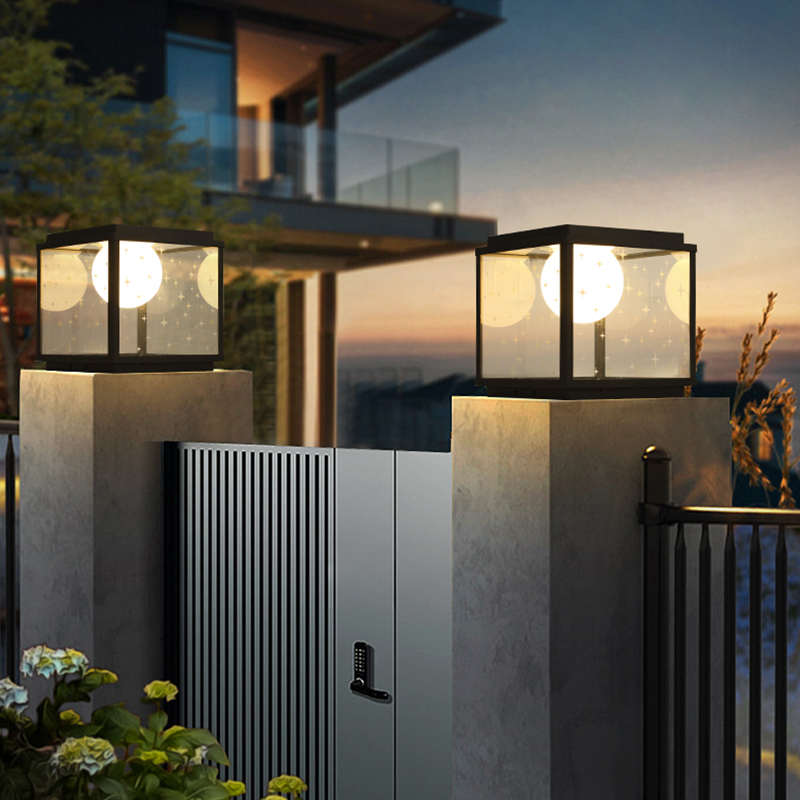 太阳能星空柱头灯户外防水庭院灯别墅大门围栏围墙创意花园景观灯