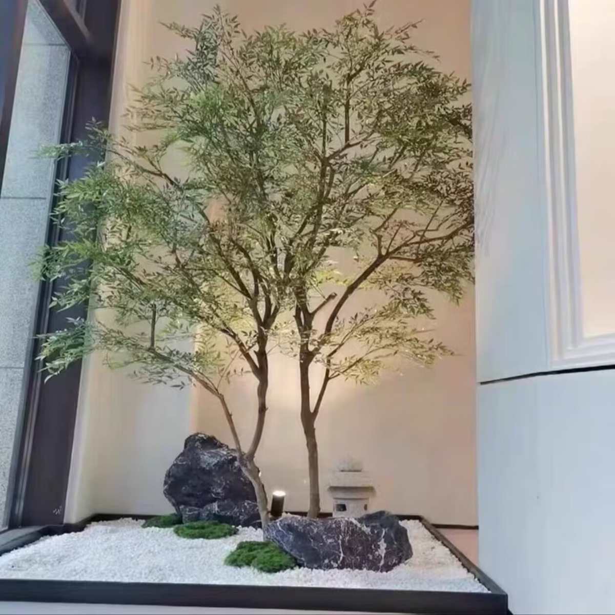 大型仿真树南天竹绿植室内外楼梯口枯山水软装造景装饰植物假树