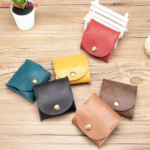 6 Color portable Genuine Leather Coin Purse Vintage Design I