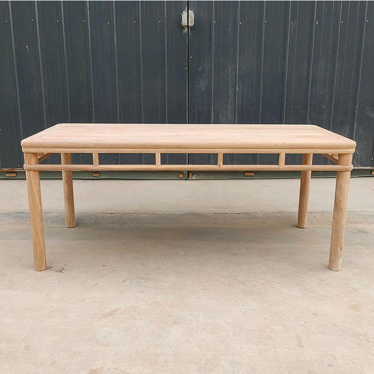 实木中式茶桌餐桌画案白茬白胚原木老榆木家具方形长条桌工厂
