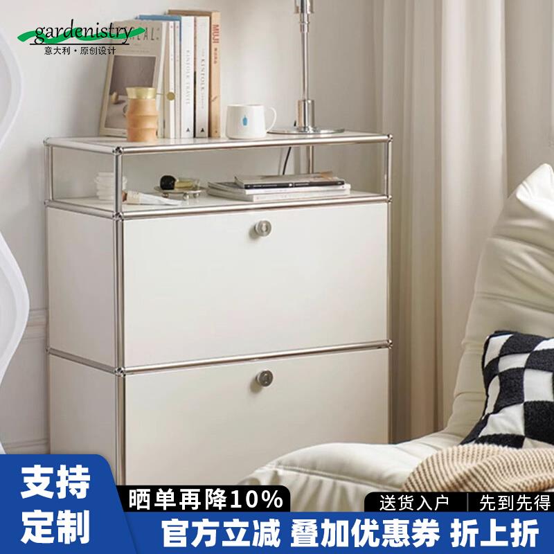 桦崟中古USM 柜 子不锈钢餐边 柜 客厅双层储物边 柜 简约现代模块组合斗 柜