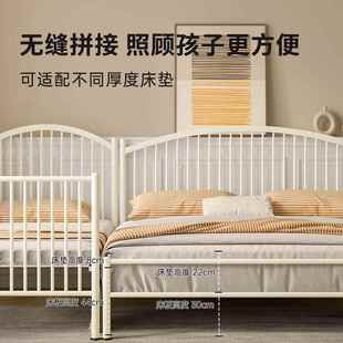 艺J^家具铁拼接铁艺床带栏儿拼童加护宽接W2340A12陪护高架床架