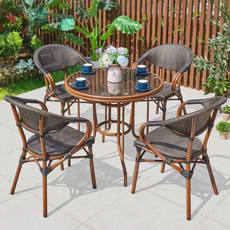 户外休防桌椅商用家用别墅庭院花室园水防24228-1晒露天闲座椅外