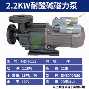 污水泵 553单相220V无轴封磁力泵PP塑料卧式 胜川宝磁力泵MPH MDH