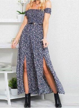 summer off shoulder floral mini beach dress plus size women