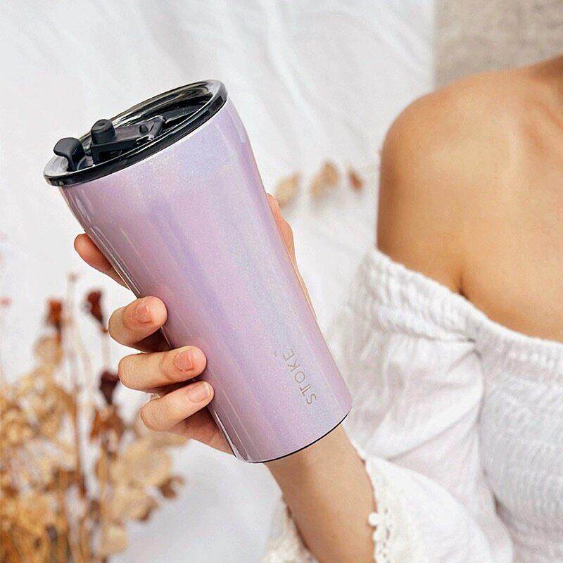 慕咖STTOKE保温咖啡杯随行杯 陶瓷内胆女士宽口便携车载水杯杯子