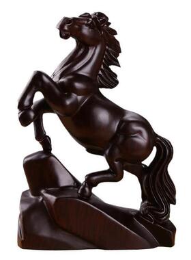 实木马饰品动物生肖木雕马中式家庭办公桌面装饰木工艺品马