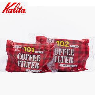 日本Kalita手冲咖啡过滤纸 101/102号扇形滤纸 原色无漂白100片