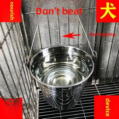 狗饮水桶不锈钢狗笼吊饮水桶大型狗饮水喷泉吊水壶宠物用品