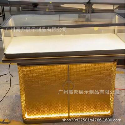 产璃品展示台透示明玻珠展柜全通透无遮不锈钢挡端BX-2026-侈品展