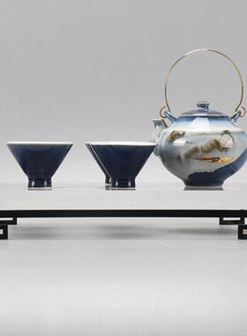 新中式陶瓷茶具套装家用禅意茶壶茶盏托盘样板房客厅软装饰品摆件