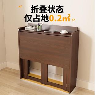 实木伸缩家用简易书桌可折叠电脑桌学习桌卧室写字桌小户 新款