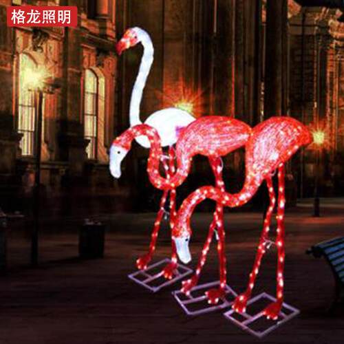 LED火烈鸟造型灯户外防水发光动物草坪景观灯景区工程亮化装饰灯