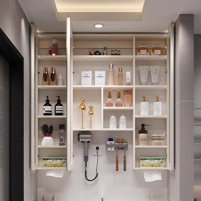 定制浴室通顶镜柜单独智能镜箱卫生间通天加高镜子挂墙式带置物架