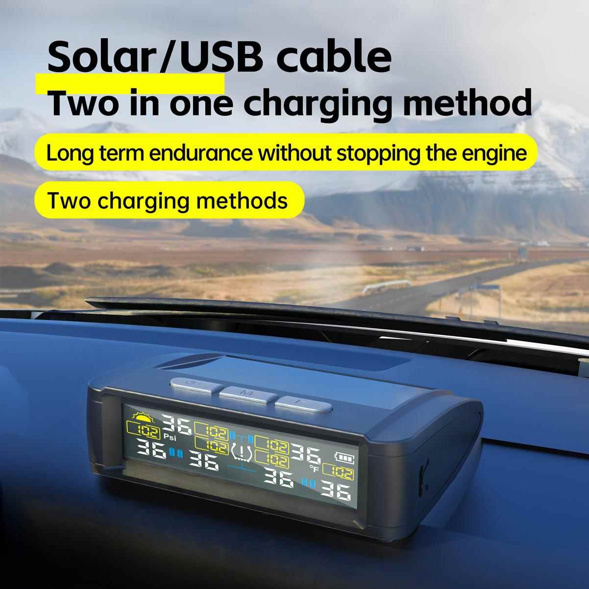 T11-六轮胎压监测器压监测系载统TPMS车载子车电140电器胎压胎胎