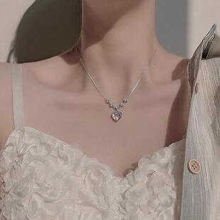 Female Necklace Love Heart Sweet Girl Temperament Moonlight