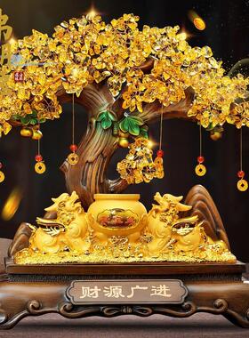 招财金蟾玉白菜发财树摆件收银柜台装饰乔迁高档礼品开 店开 业礼