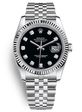 收藏保值[9.8新]劳力士日志型钢自动机械手表男116234黑面钻刻