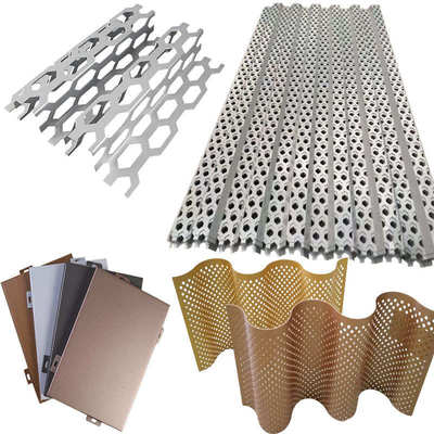 汽车4s店铝单板门头外墙装饰网幕墙氟碳金浅银灰穿孔率铝板洞洞板