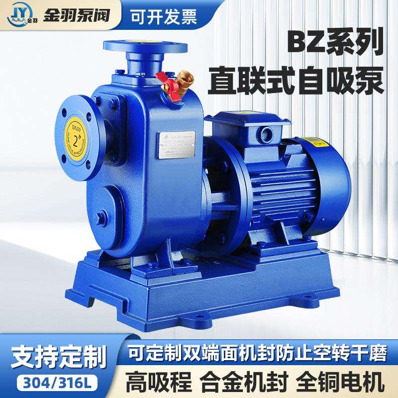 BZ直连式自吸离心泵380v高吸程卧式自吸泵工业管道增压循环水泵
