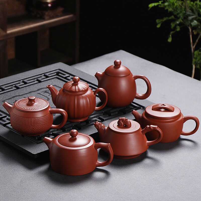 原矿紫砂壶纯手工朱泥茶壶西施壶过滤大容量泡茶壶陶瓷茶具仿古壶