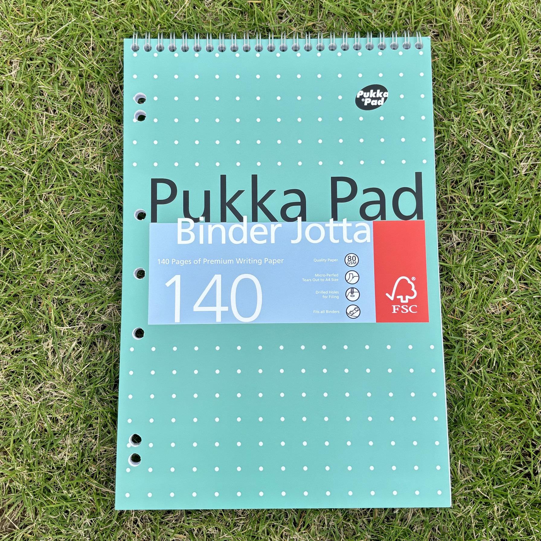 外单英国pukkapad 上翻线圈140页7孔带可撕线美式分栏拍纸本