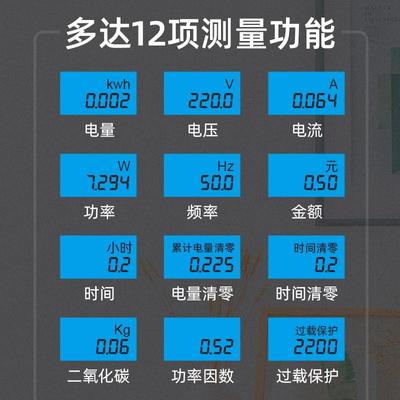 电量表迷你能耗多用大插头功耗仪220v仪器计量插座功率显示测试仪