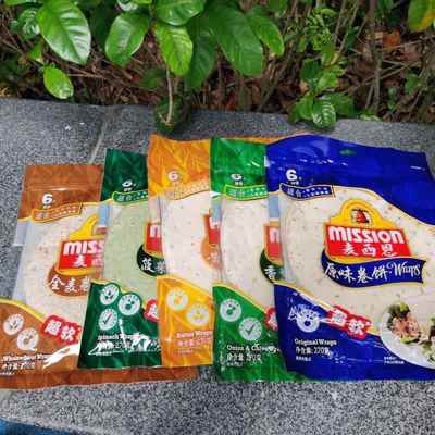 Mission Tortilla Wraps麦西恩卷饼Whole Wheat全麦多种口味饼6片