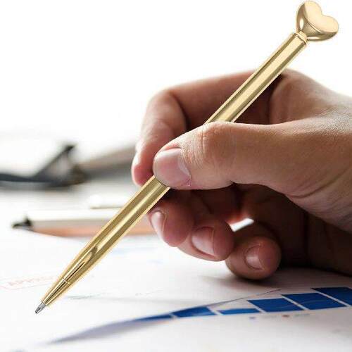 12 Pcs Love Metal Pen Smooth Writing Pens Students Tool