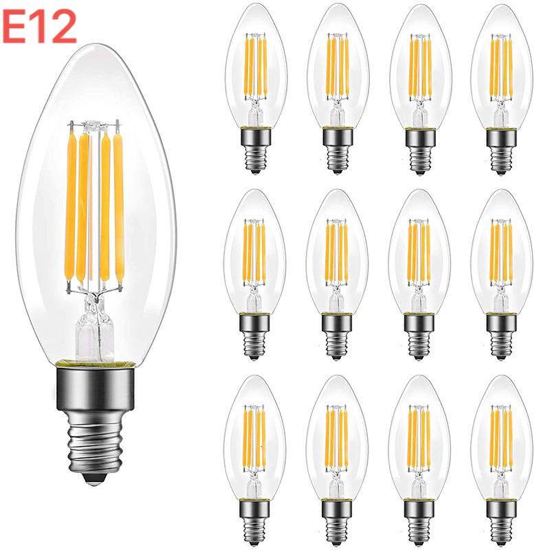 led灯丝灯泡尖泡e12小螺口C35蜡烛泡E12-110V可调光美规节能省电