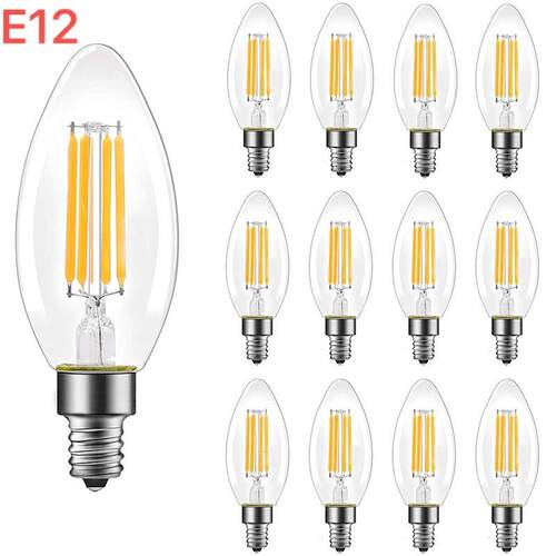 led灯丝灯泡尖泡e12小螺口C35蜡烛泡E12-110V可调光美规节能省电