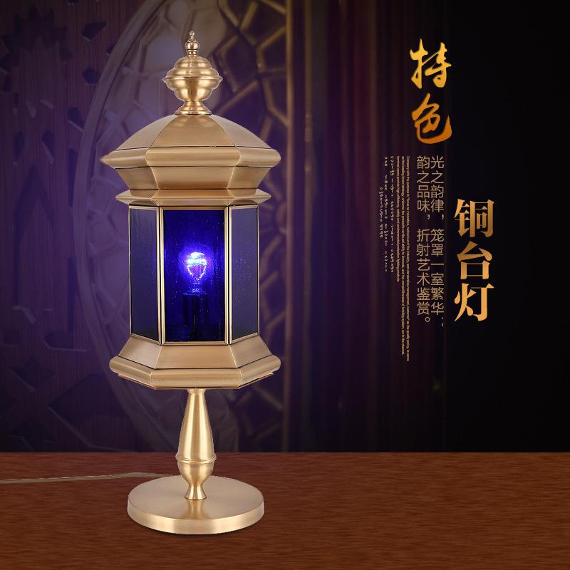 美式铜台灯欧式客厅书房卧室床头灯铜婚庆别墅装饰台灯饰灯具