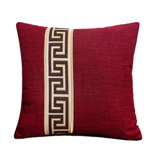 抱枕沙发客厅红木新中式靠垫套子抱枕套不含芯枕头靠枕棉麻大靠背