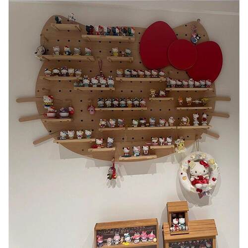 hellokitty洞洞板 猫头展示架摆件饰品架展示柜无