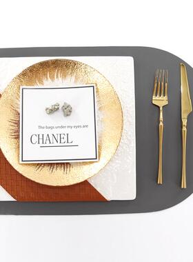 现代轻奢装餐盘餐606具摆件样板间软餐桌装摆饰品居盘西餐家具样