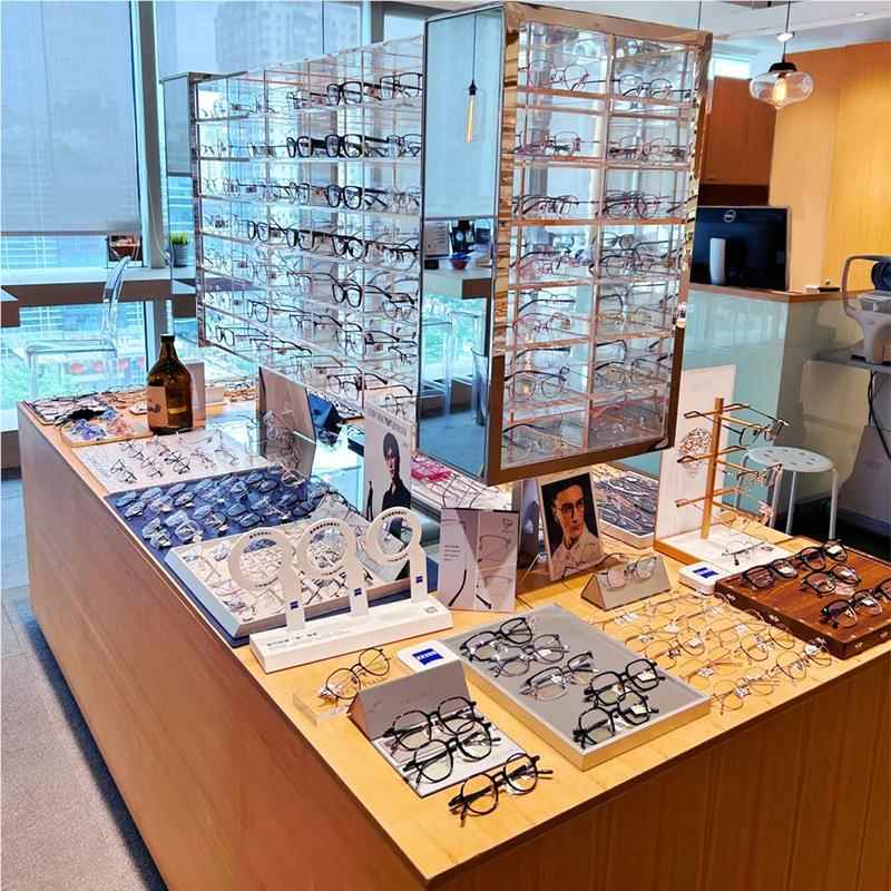 眼镜太阳镜展示柜 弧形手表饰镜品首饰中墨岛柜实木烤漆陈列柜