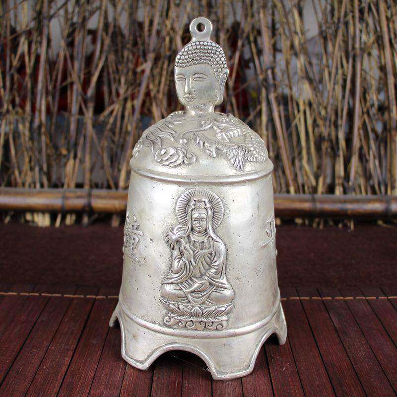古玩杂项仿古铜器白铜书房居家摆件精品工艺品平安三佛