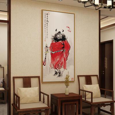 钟 钟馗神像挂画 画新中式玄关画 画门神画 画钟 钟魁国画 画镇宅