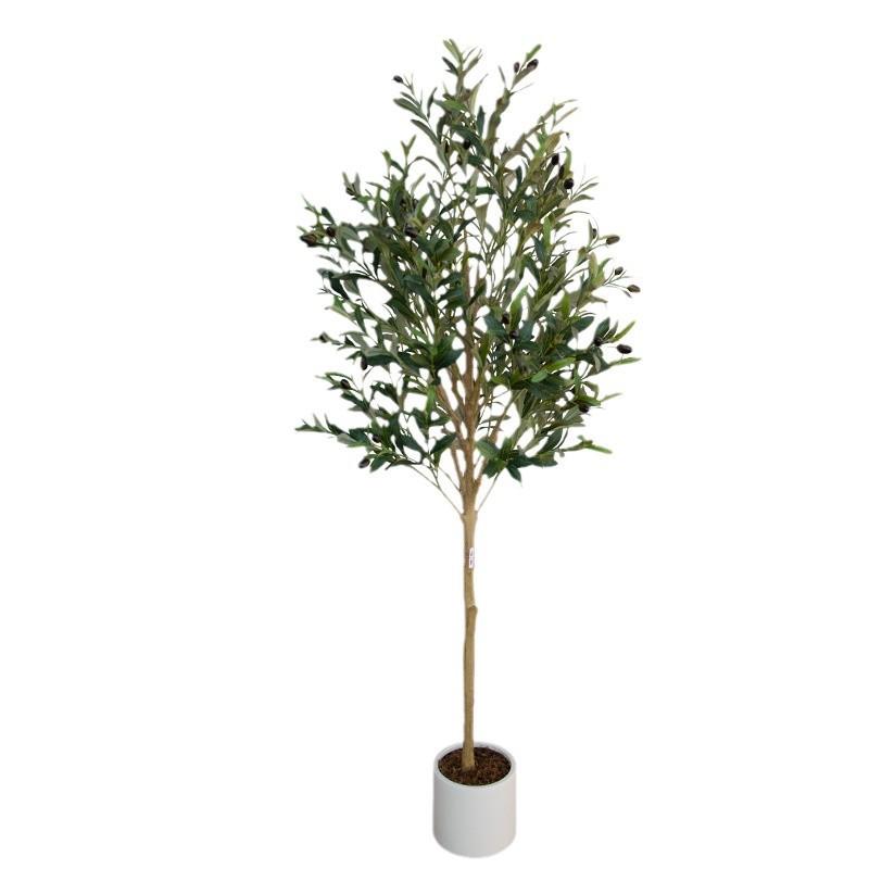 仿真橄榄树装饰树拆装式假绿植室内客厅展厅假树塑胶假植物橄榄树