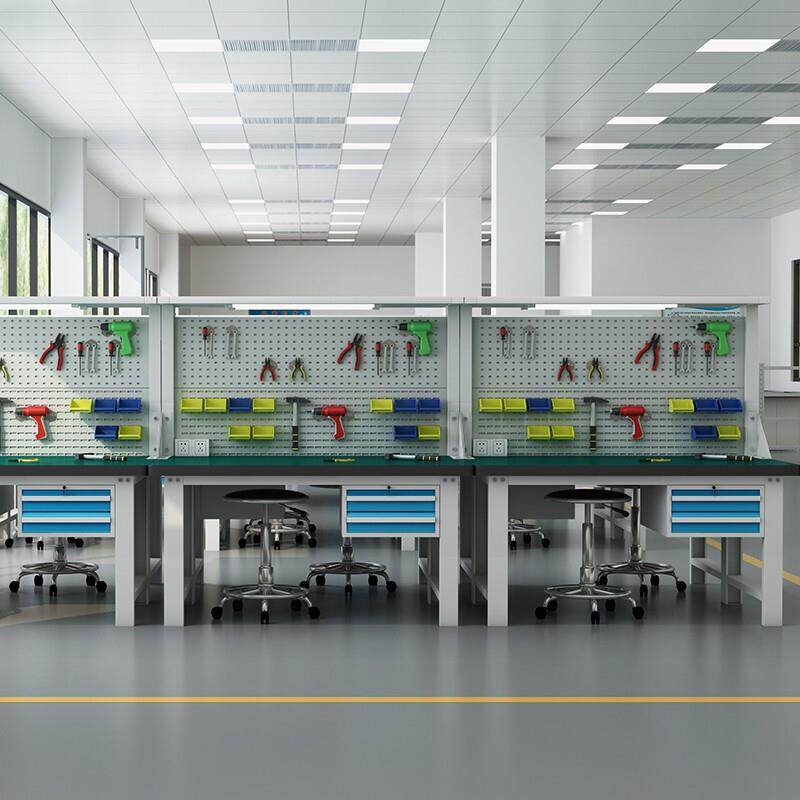 重型钳工工作台验维车间水线操作台不修锈钢防静重型电实装流配检