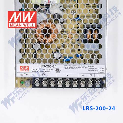 正品纬204明V电源2040W LRS-200-24 直流开关稳压22V转2VDC台湾品